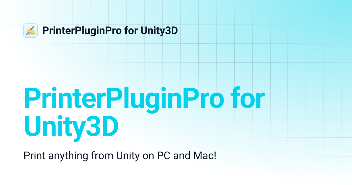 PrinterPluginPro for Unity3D